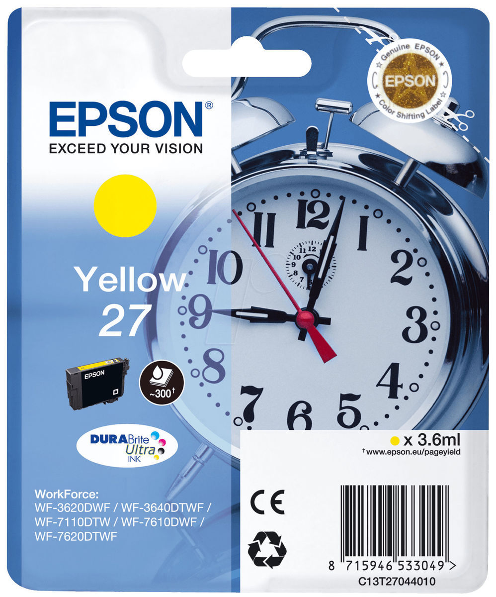 Epson 27 (c13t27044012) - Jaune - Cartouche D'encre