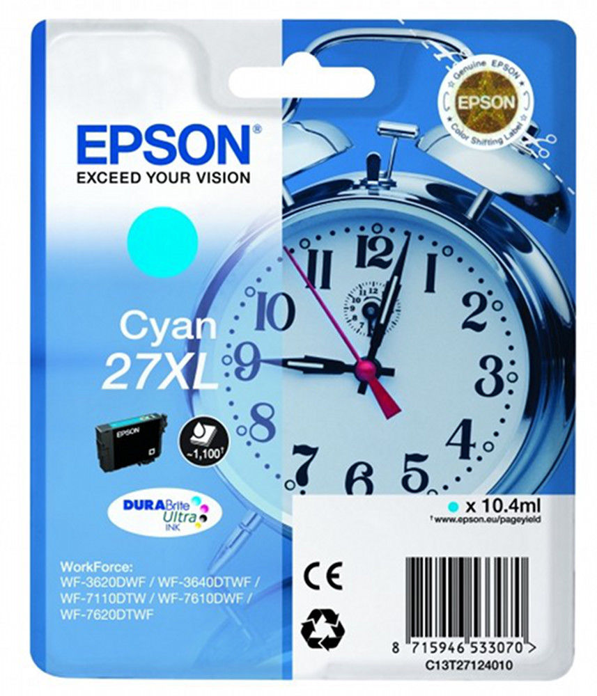 Epson 27 Xl Cartouche D'encre Cyan Original C13t27124012