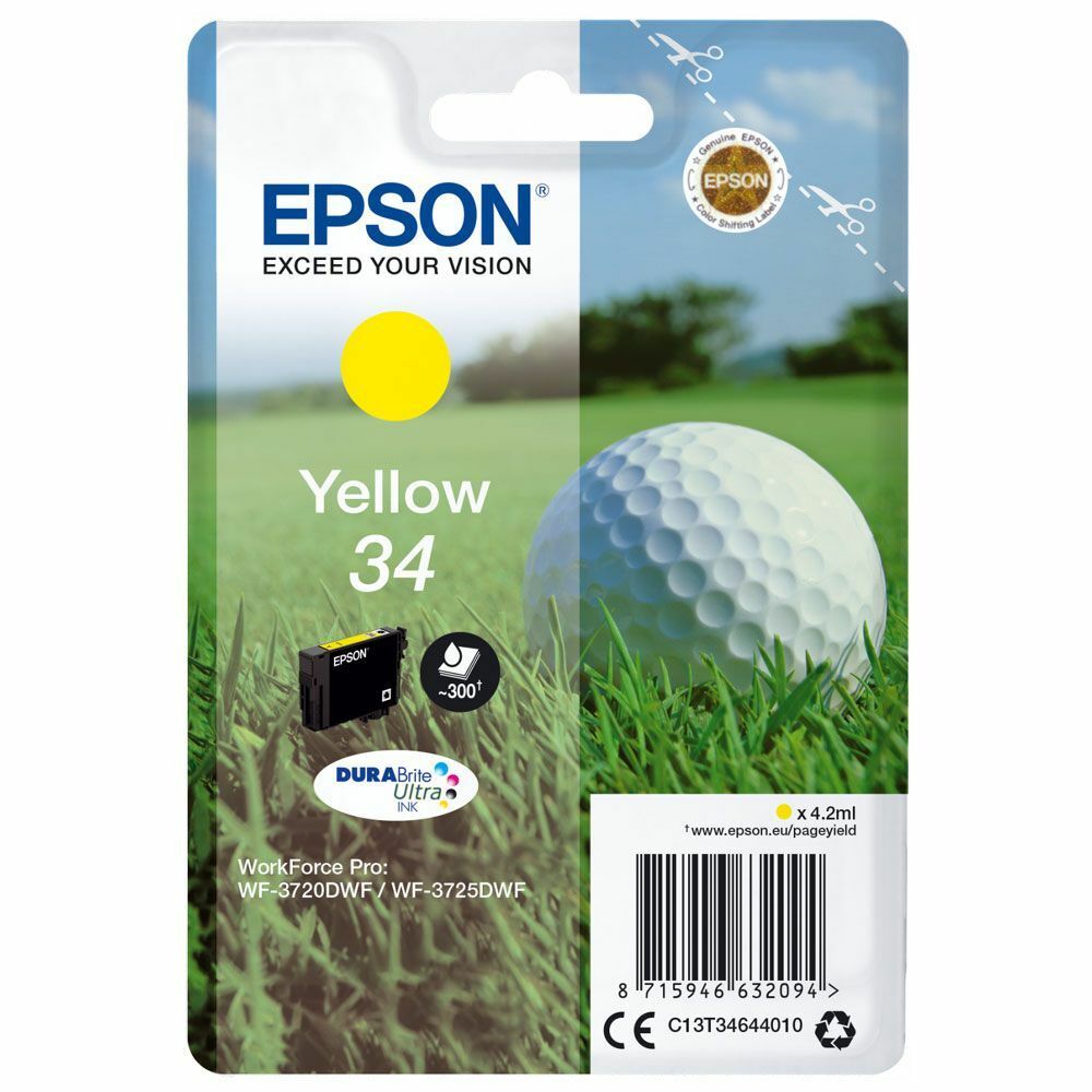 Epson 34 Golf Cartouche Dencre Originale C13t34644010 Jaune