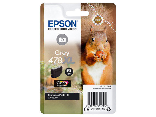 Epson D39origine Epson Expression Photo HD XP 15000 cartouche d39encre 478XL C 13 T 04F64010 gris contenu 11 ml