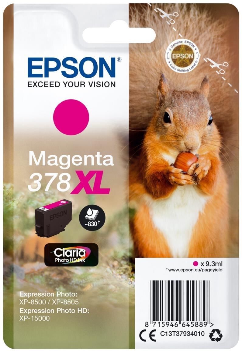 Epson D'origine Epson Expression Photo HD XP-15000 cartouche d'encre (378XL / C 13 T 37934010) magenta, 830 pages, 1,61 centimes par page, contenu: 9 ml