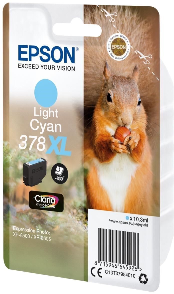 Epson D'origine Epson Expression Photo XP-8005 cartouche d'encre (378XL / C 13 T 37954010) photocyan, 830 pages, 2,32 centimes par page, contenu: 10 ml