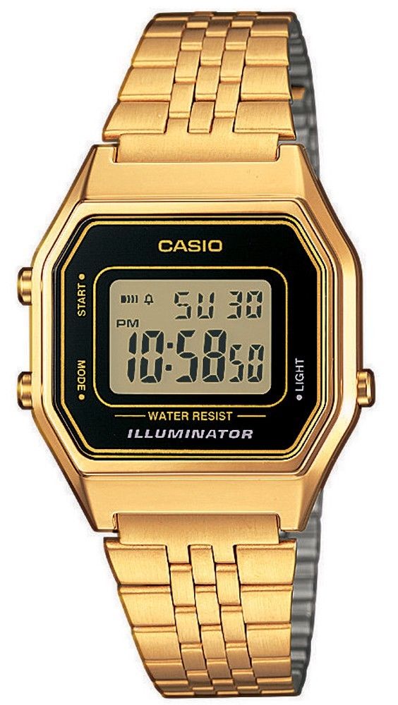 Montre Casio Vintage Iconic Femme Or Casio Quartz Digital Acier Carree