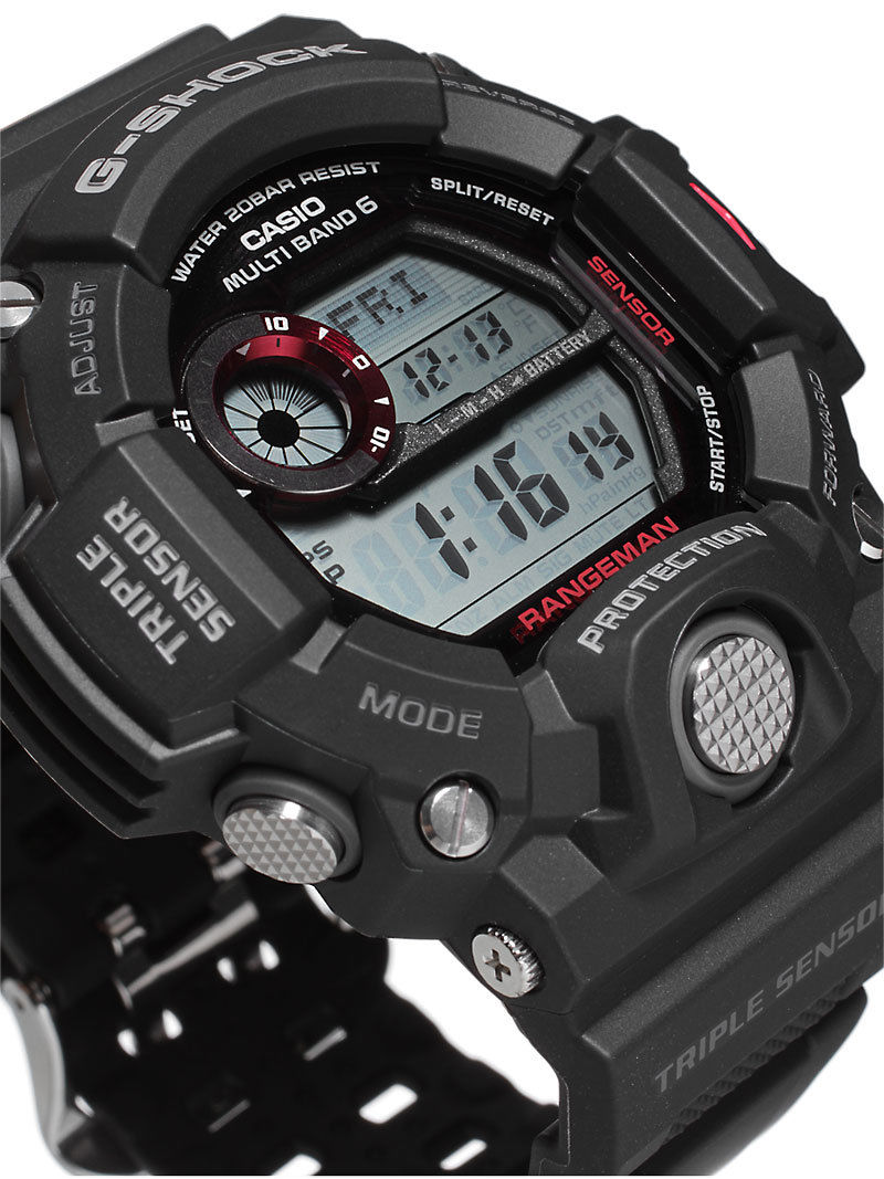 homme Casio G-Shock Rangeman Alarm Chronograph Radio Controlled Tough Solar Watch GW-9400-1ER