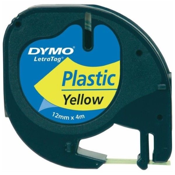 Dymo D'origine Dymo Letratag etiquettes (S0721670 / 91222) jaune 12mm x 4m - remplace labels S0721670 / 91222 pour Dymo Letratag