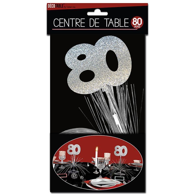 Centre De Table 80 Ans - Argente/gris - ...