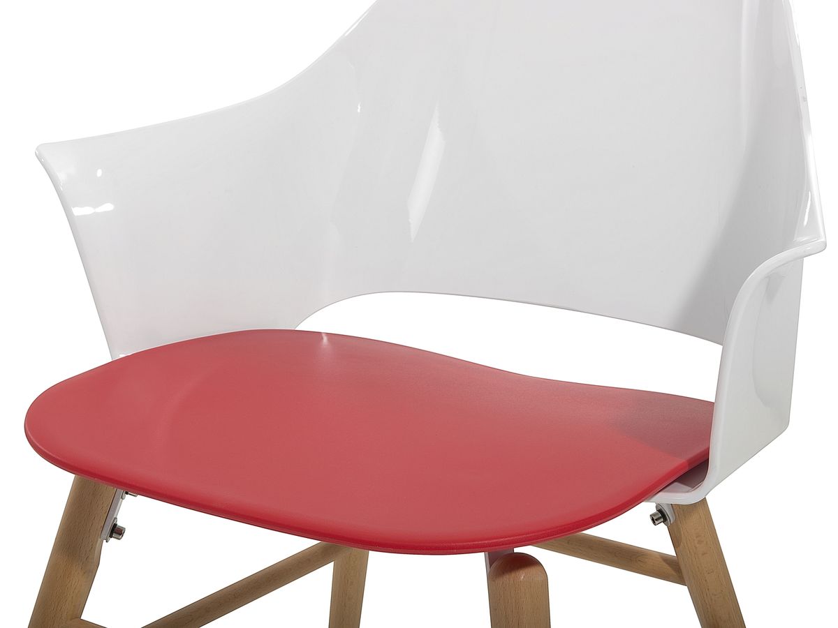 Chaise En Plastique Blanc Et Rouge Au Style Moderne Boston