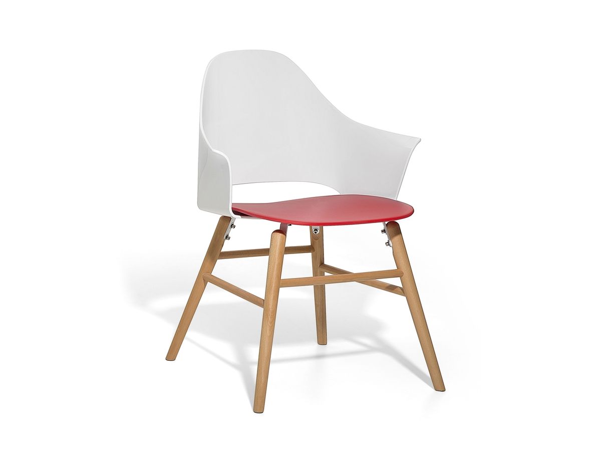 Chaise En Plastique Blanc Et Rouge Au Style Moderne Boston