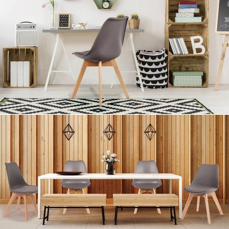 Chaises X4 Sara grises pour salle a manger