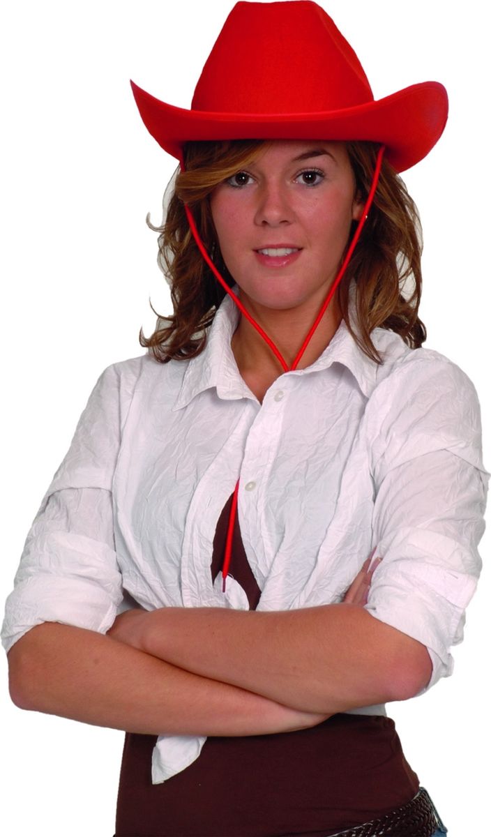 Chapeau De Cowboy Rodeo Cow Boy Rouge Adulte Mixte