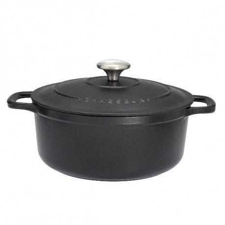 Invicta Cocotte Ronde 22 Cm Noir En Fonte Emaillee