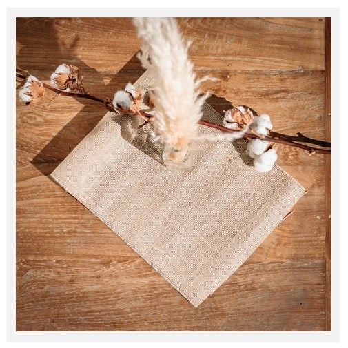 Chemin de table facon toile de jute naturelle 5m Taille Unique