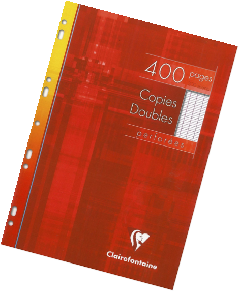 400 pages copies doubles A4 21x29,7 cm - CLAIREFONTAINE - Grands carre