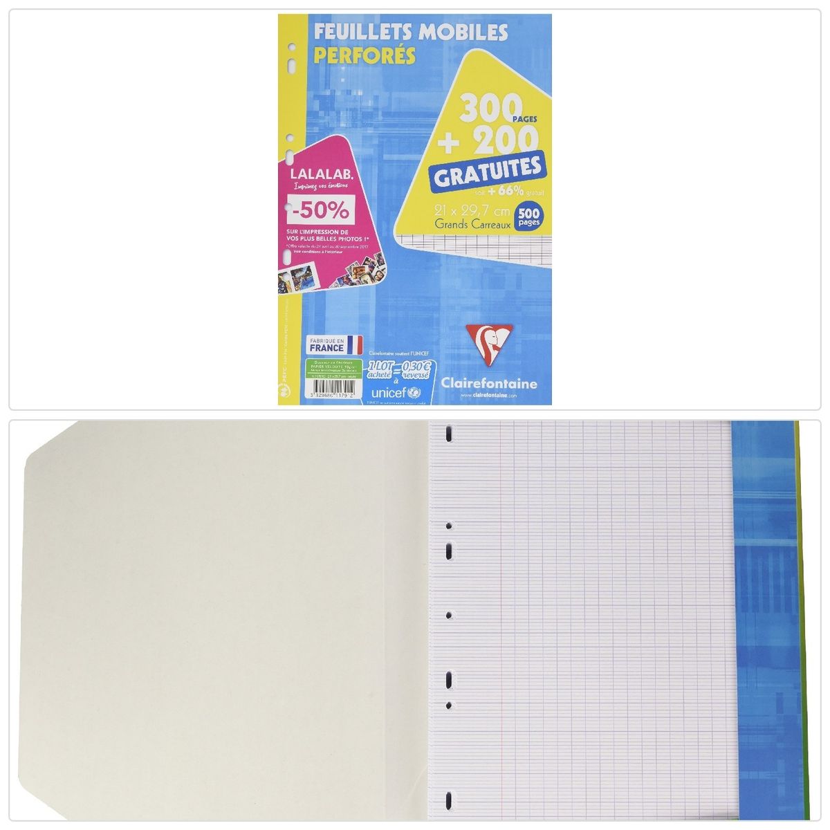 Claire Fontaine Feuille Grand Carreaux 300200