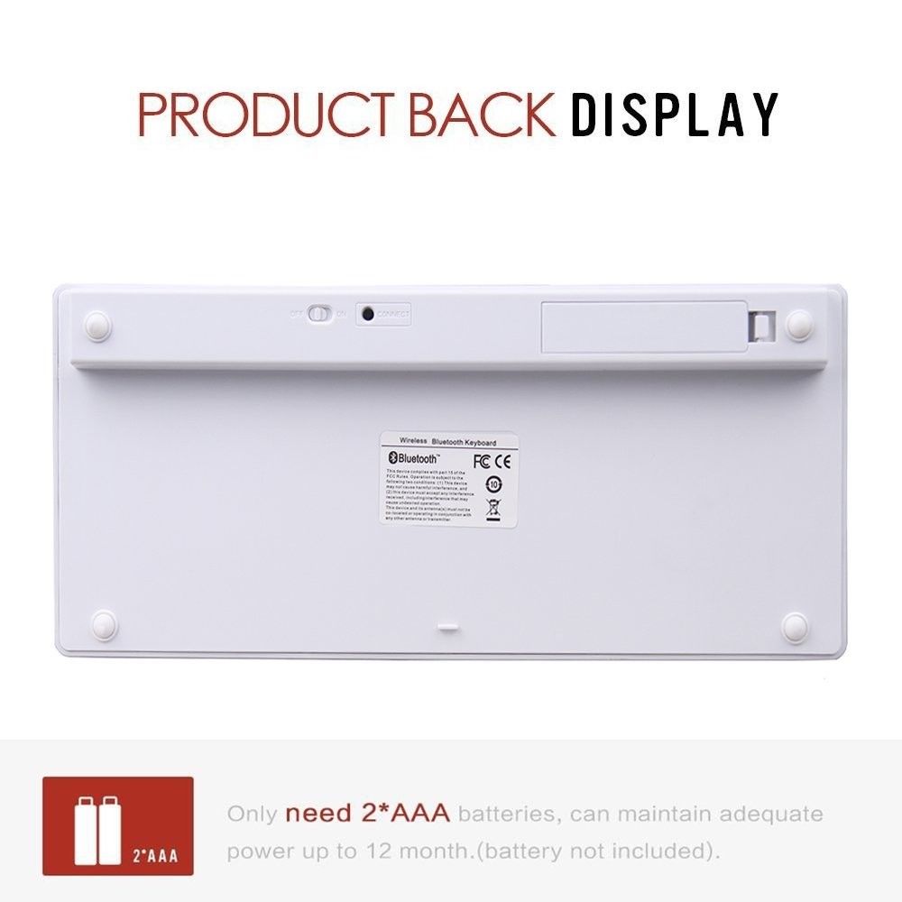 Zienstar Clavier Bluetooth Sans Fil Ultra Mince Tablettes Android Ipad Iphone Windows Tablet Azerty Layout Blanc Argente