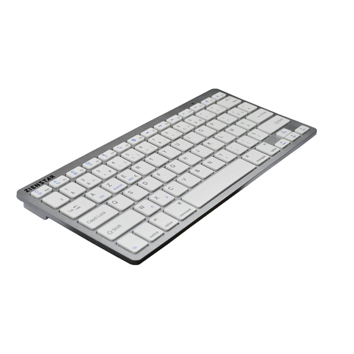 Zienstar Clavier Bluetooth Sans Fil Ultra Mince Tablettes Android Ipad Iphone Windows Tablet Azerty Layout Blanc Argente