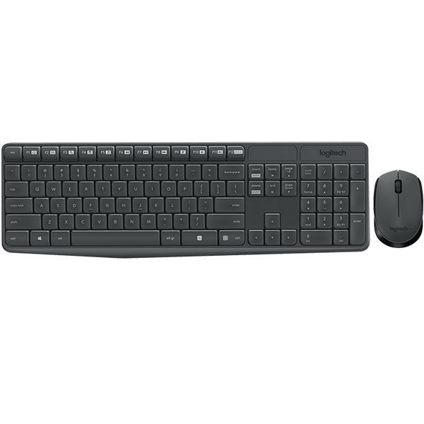Ensemble Clavier Et Souris Sans Fil Logitech 920 007919 Noir 24 Ghz Recepteur Usb