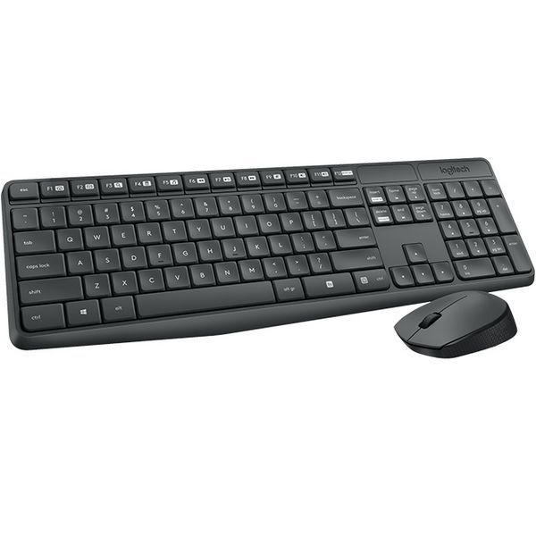 Ensemble Clavier Et Souris Sans Fil Logitech 920 007919 Noir 24 Ghz Recepteur Usb