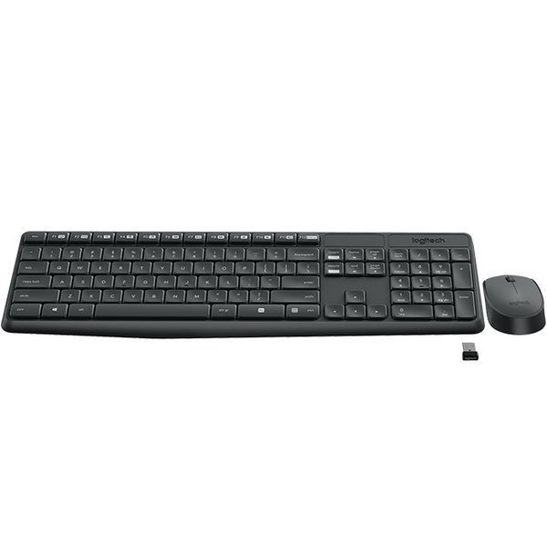 Ensemble Clavier Et Souris Sans Fil Logitech 920 007919 Noir 24 Ghz Recepteur Usb