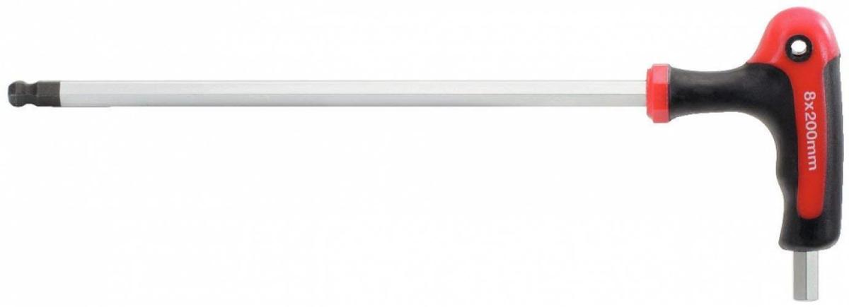 Cle Male A Tete Spherique Poignee En T Bi Composants 2 Embouts Hexagonaux Chrome Vanadium Acier