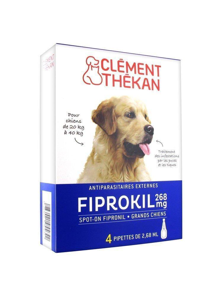 Clement Thekan Fiprokil Grands Chiens 20-40kg 4 pipettes