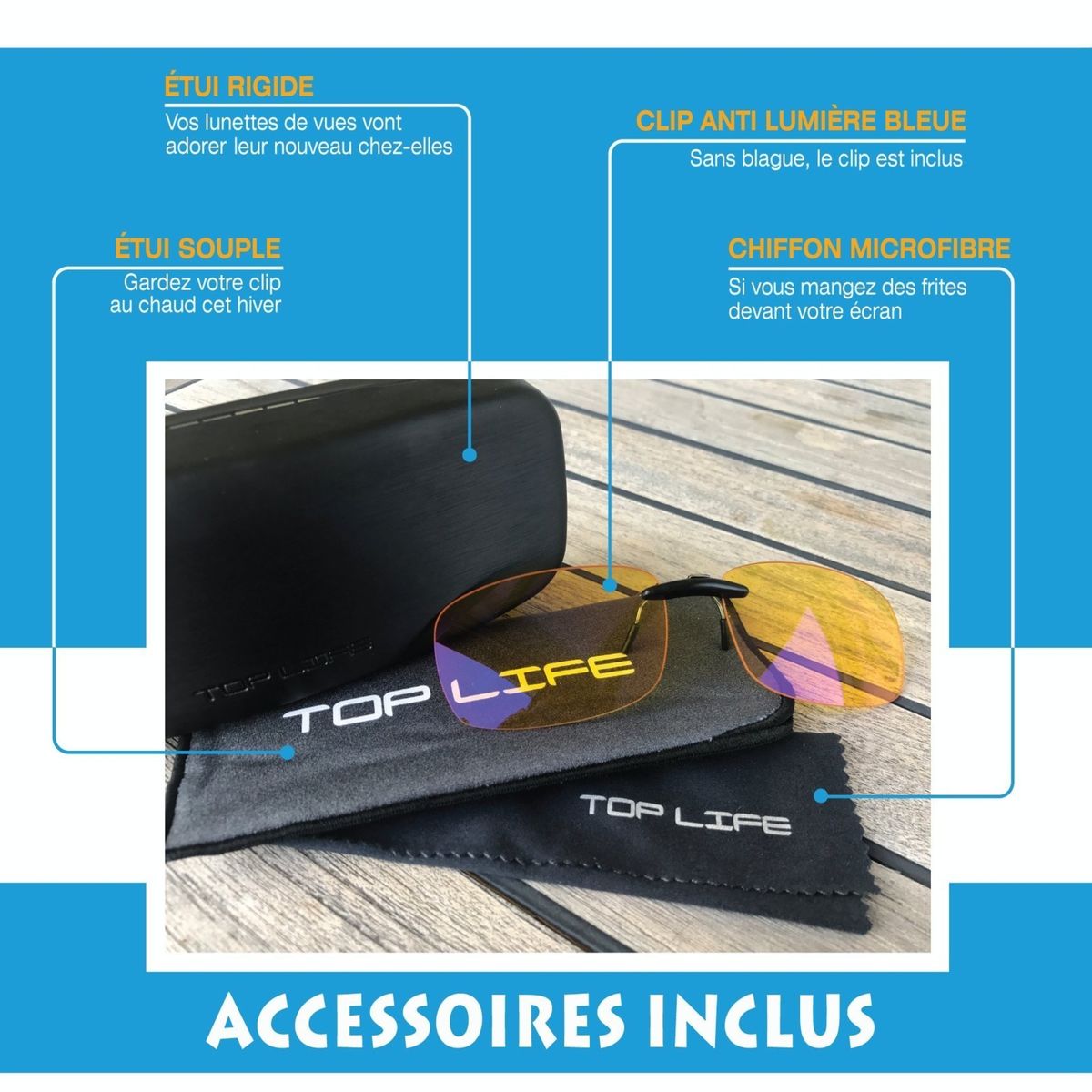 Clip Filtre Lumiere Bleue Haute Protection - Verres Gaming Premium Qui S'adapten
