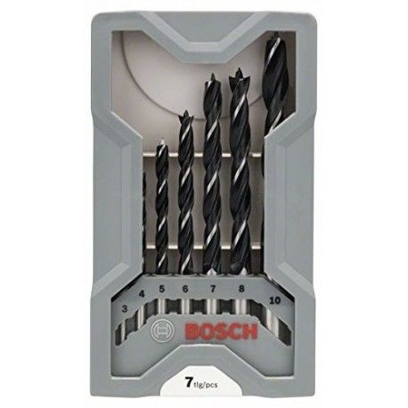 Coffret de 7 meches a bois Bosch diametre 3mm, 4mm, 5mm, 6mm, 7mm, 8mm, 10mm