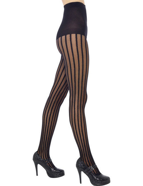 Collants rayures noires femme Taille Unique