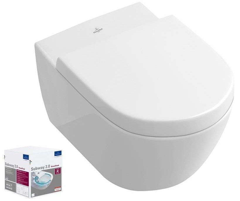 Villeroy Et Boch Pack Wc Suspendu Combipack Subway 20 Cuvette Sans Bride Abattant Slim Frein De Chute Declipsable Ref 5614r201