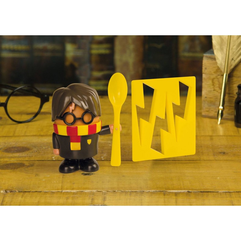 Coquetier Et Emporte-piece - Paladone - Harry Potter - Jaune - Plastique - Rond