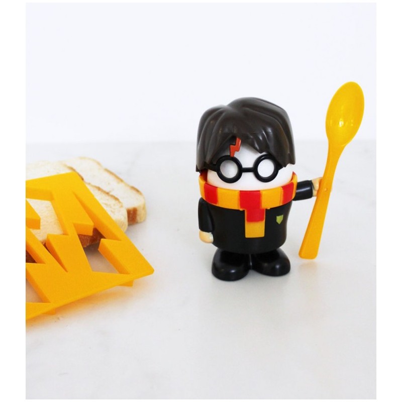 Coquetier Et Emporte-piece - Paladone - Harry Potter - Jaune - Plastique - Rond