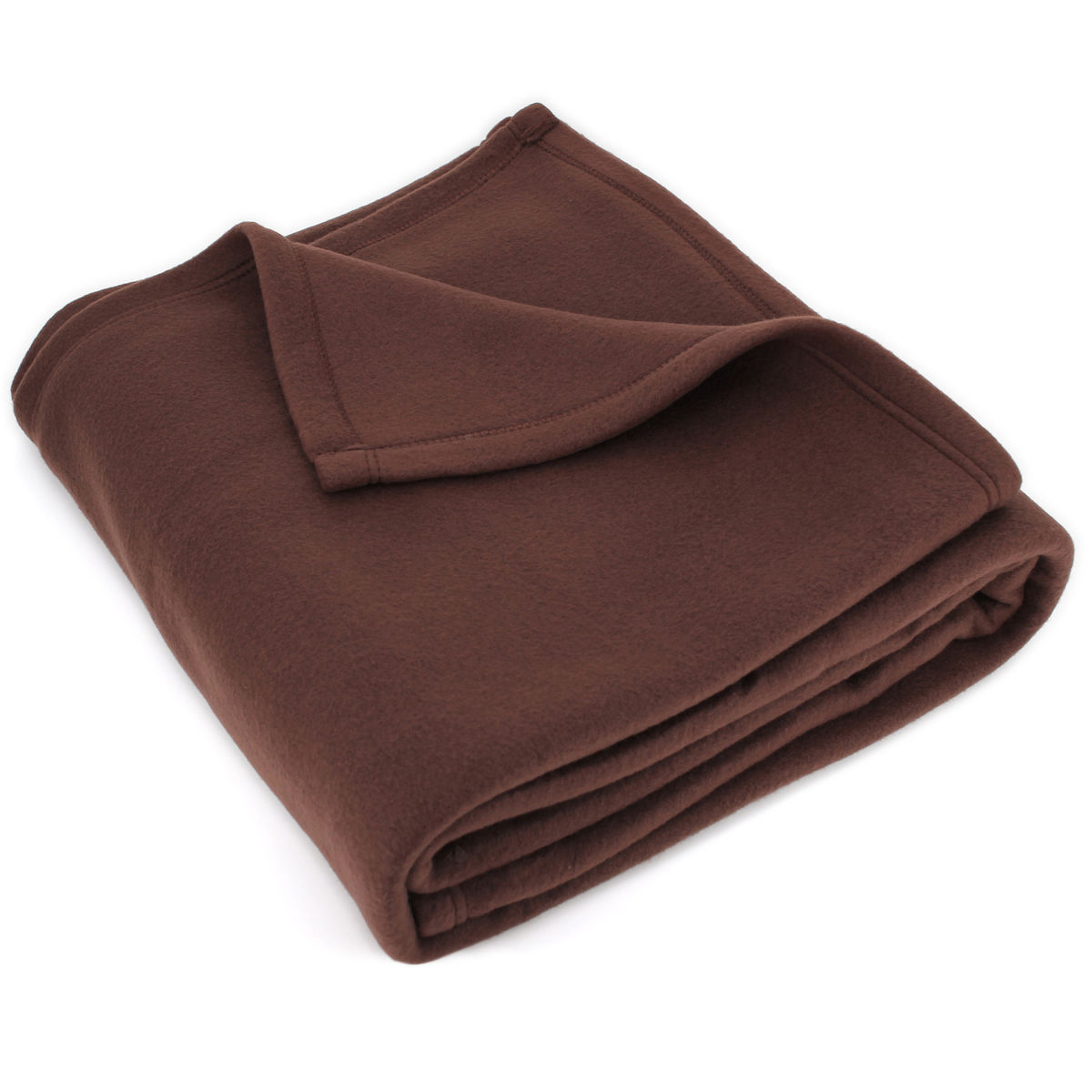 Couverture Polaire 220x240 Cm Isba Marron Chocolat 100% Polyester 320g/m2 Non-feu