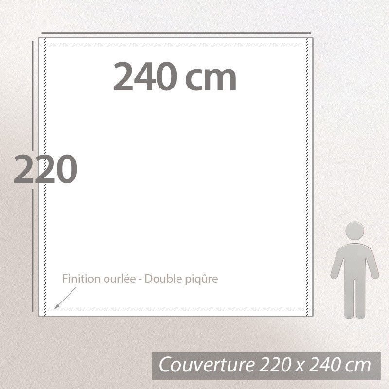 Couverture Polaire 220x240 Cm Isba Marron Chocolat 100% Polyester 320g/m2 Non-feu