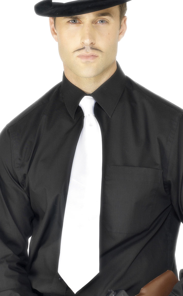 Cravate blanche gangster adulte Taille Unique