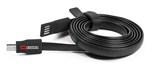Cable plat Crosscall Micro-USB fontion transfert et charge - Noir