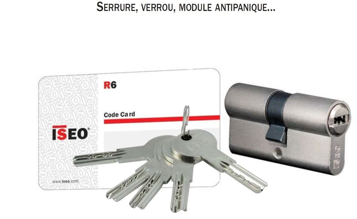 Cylindre Isr6 Nickele 30x40 Mm City 6 Goupilles Livre Avec 5 Cles Reversibles