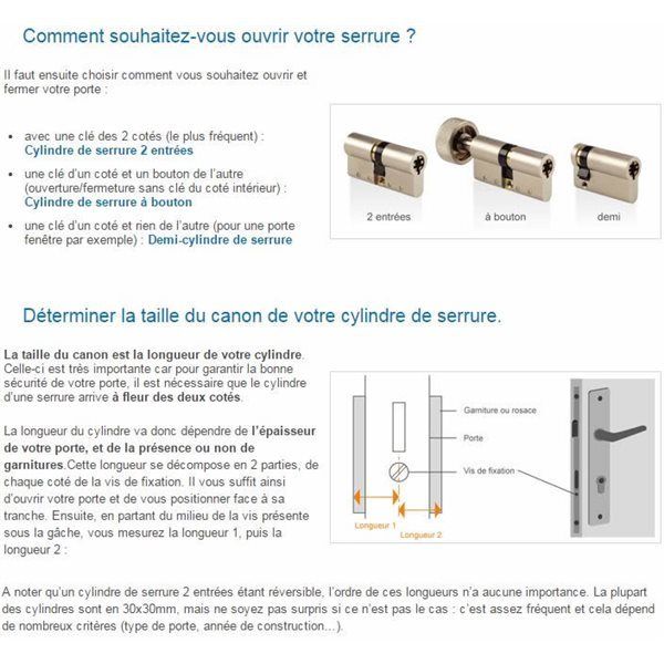 Cylindre de securite pour porte barillet 35 x 35 mm Alpha Bricard 3 cles