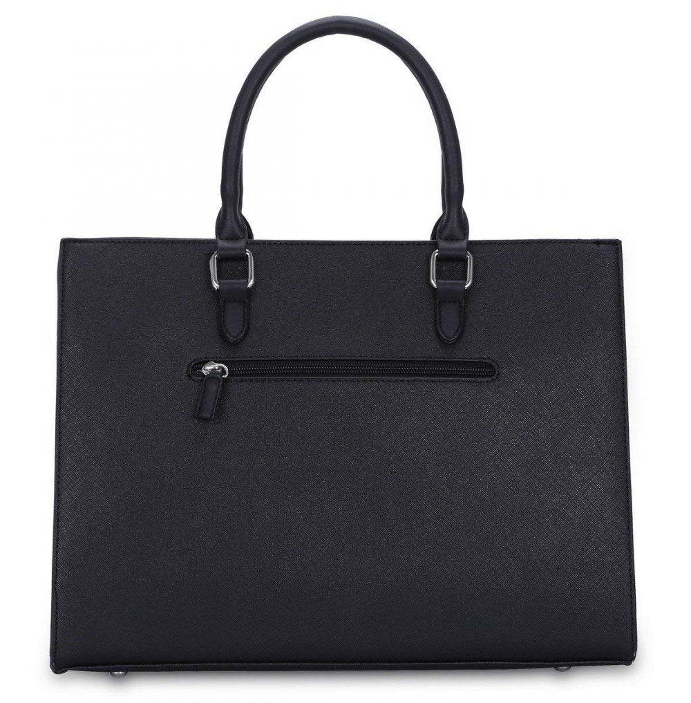 David Jones - Grand Sac A Main Femme - Cabas Fourre-tout Cuir Pu - Porte Epaule Bandouliere Cours Travail Bureau - Noir