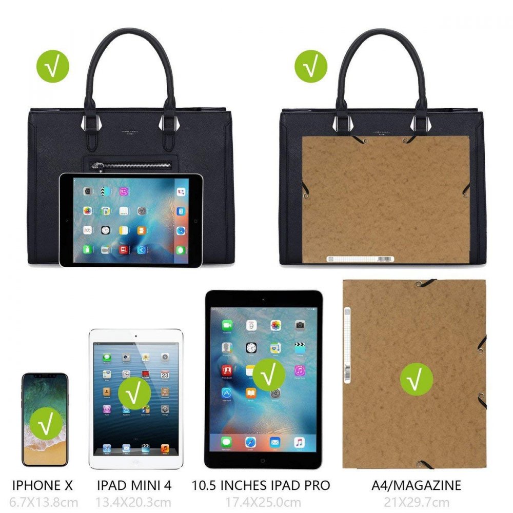 David Jones - Grand Sac A Main Femme - Cabas Fourre-tout Cuir Pu - Porte Epaule Bandouliere Cours Travail Bureau - Noir