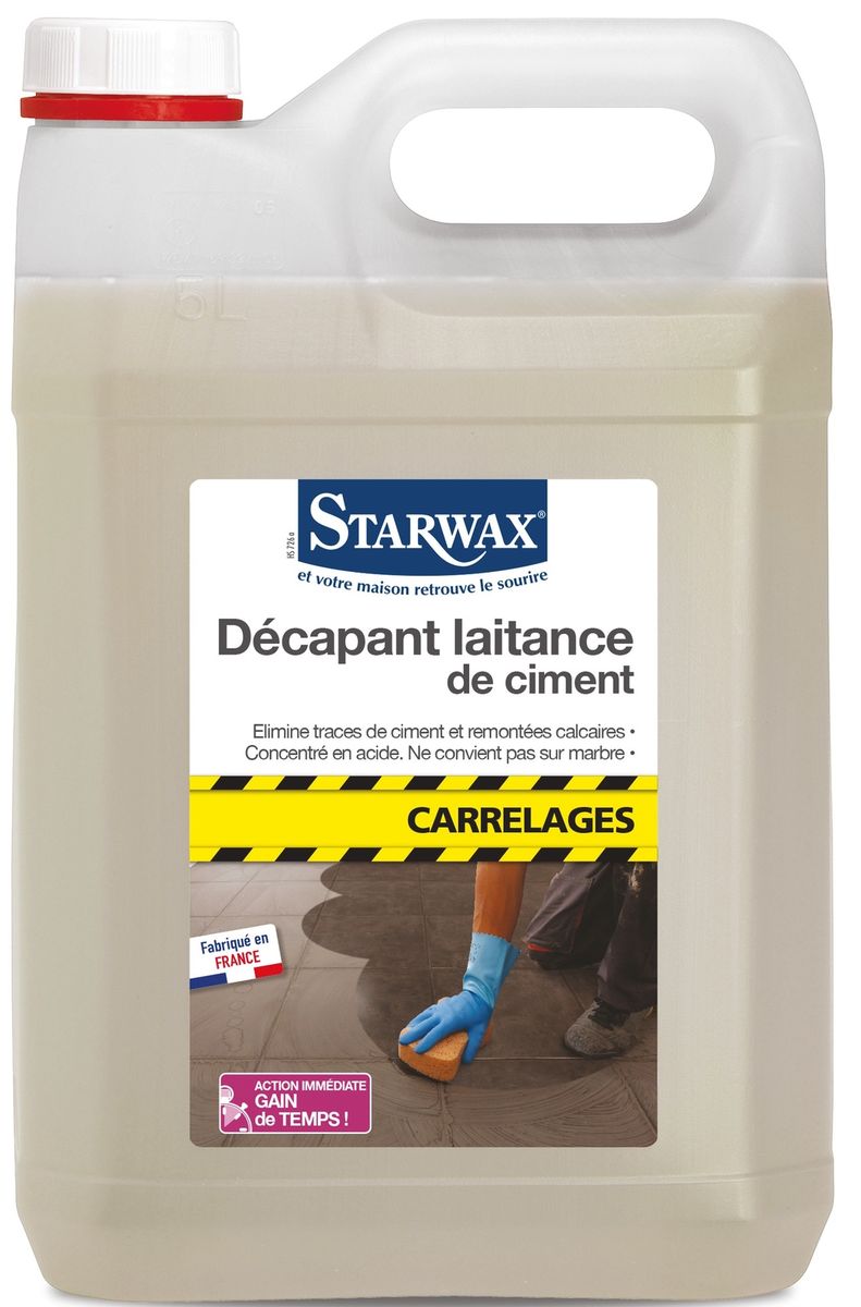 STARWAX DECAPANT LAITANCE DE CIMENT SOLS CARRELES 5 litres ref 5025