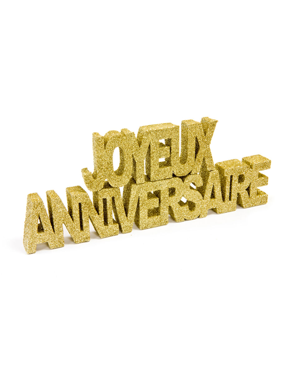 Deco Table Joyeux Anniversaire Or - Dore