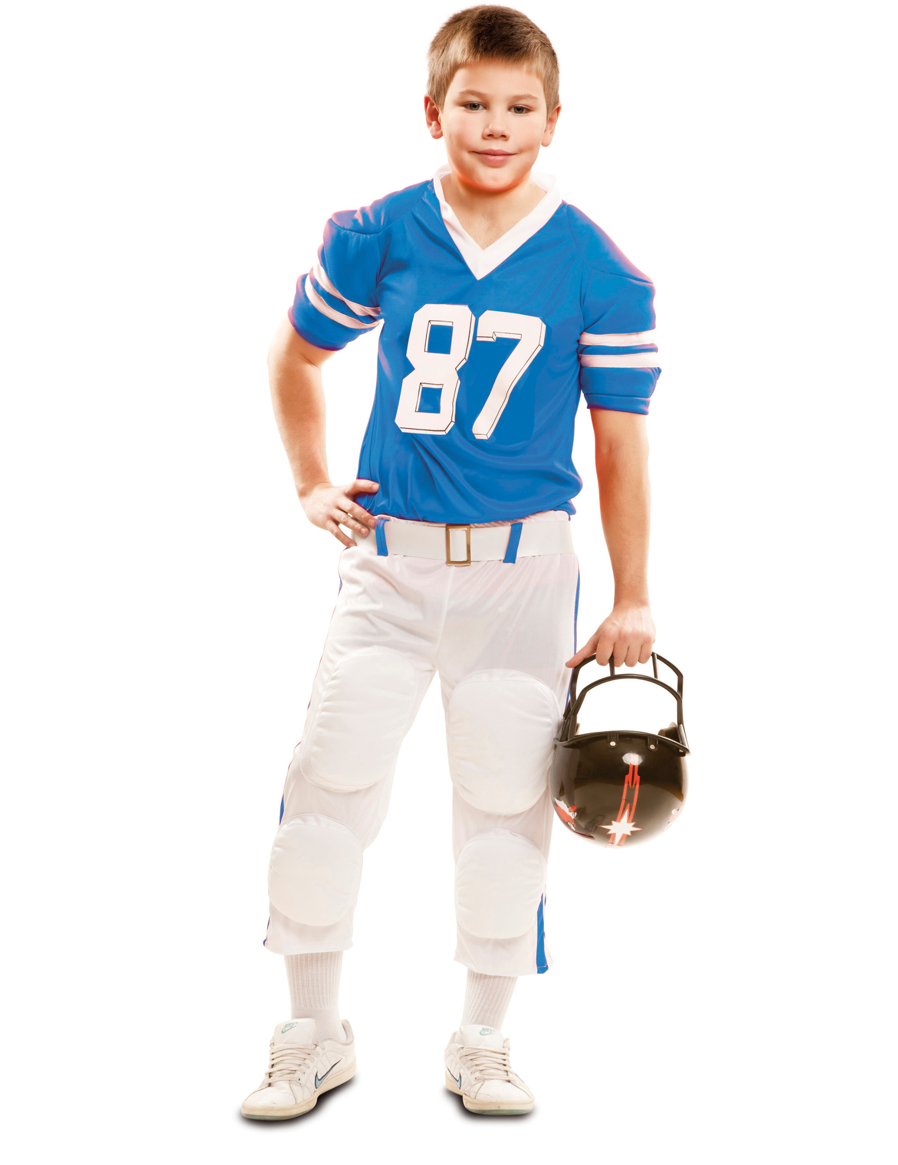 Deguisement joueur de football americain bleu garcon 3 a 4 ans