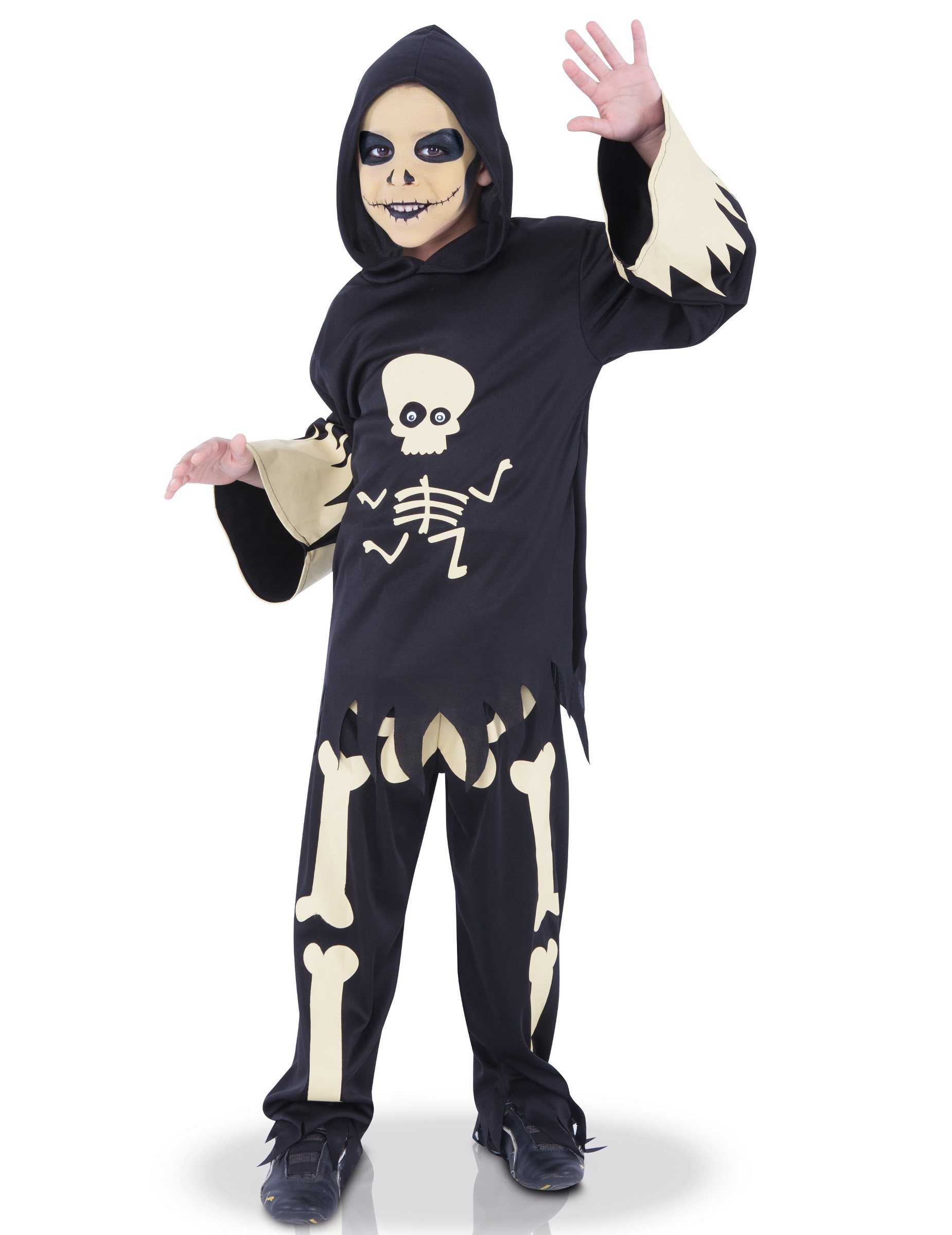 Deguisement squelette avec yeux mobiles garcon 3 a 4 ans