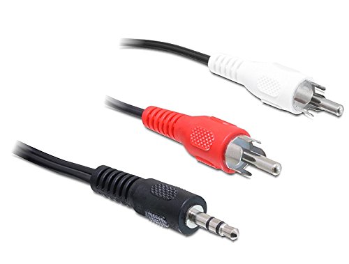 Cable Audio Delock - 2 Prises Rca Phono (m) - Fiche Mini-phone Stereo 35 Mm (m) - 1.5 M - Noir