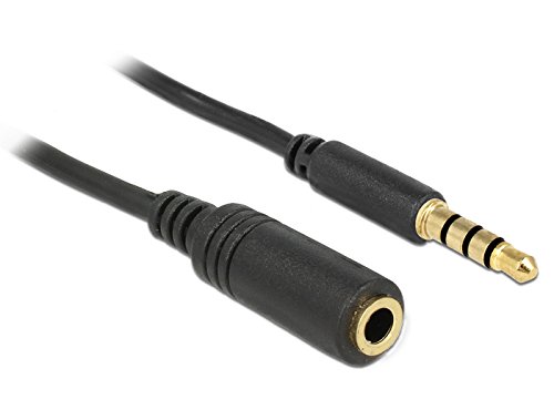 Rallonge De Cable Audio Mini Jack 4 Poles F Pour Mini Jack 4 Poles M 2 M Noir Delock