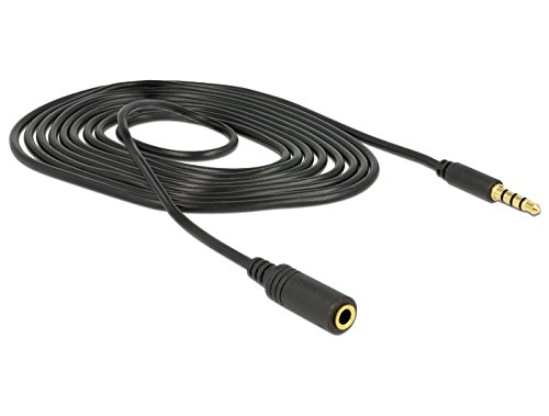 Rallonge De Cable Audio Mini Jack 4 Poles F Pour Mini Jack 4 Poles M 2 M Noir Delock