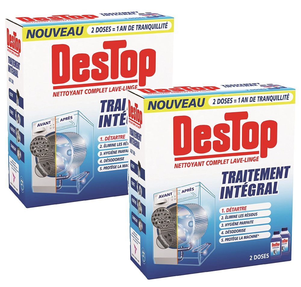 Destop Lot De 2 Nettoyants Complets Lave-linges - Traitement Integral - 500 Ml