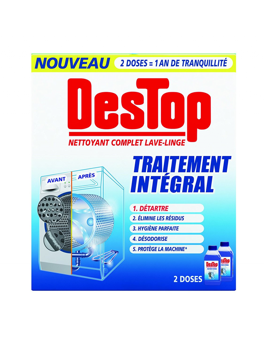 Destop Lot De 2 Nettoyants Complets Lave-linges - Traitement Integral - 500 Ml