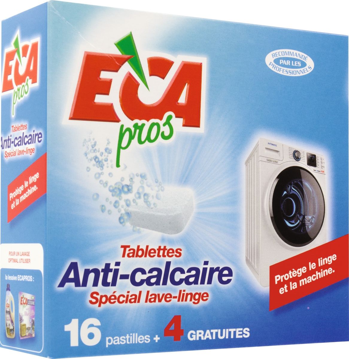 Detartrant lave-linge Eca pros - 16 pastilles + 4 gratuites