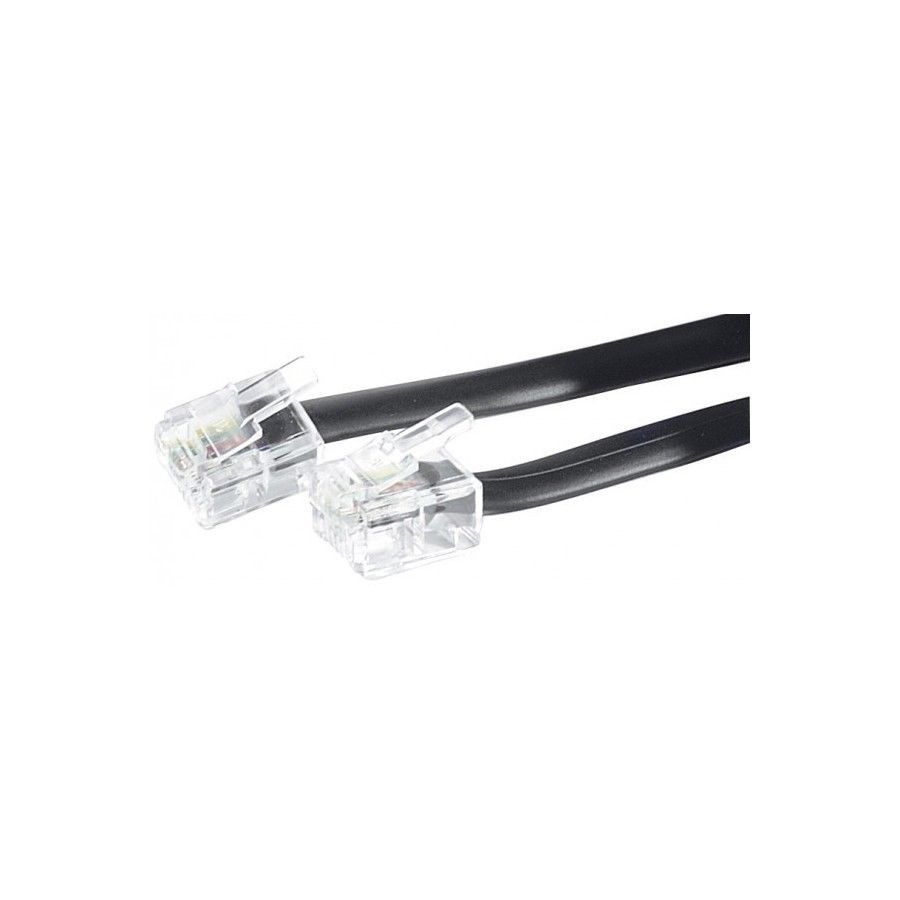 Cable De Telephone Rj11 30m Noir Connecteurs Rj 11 Males